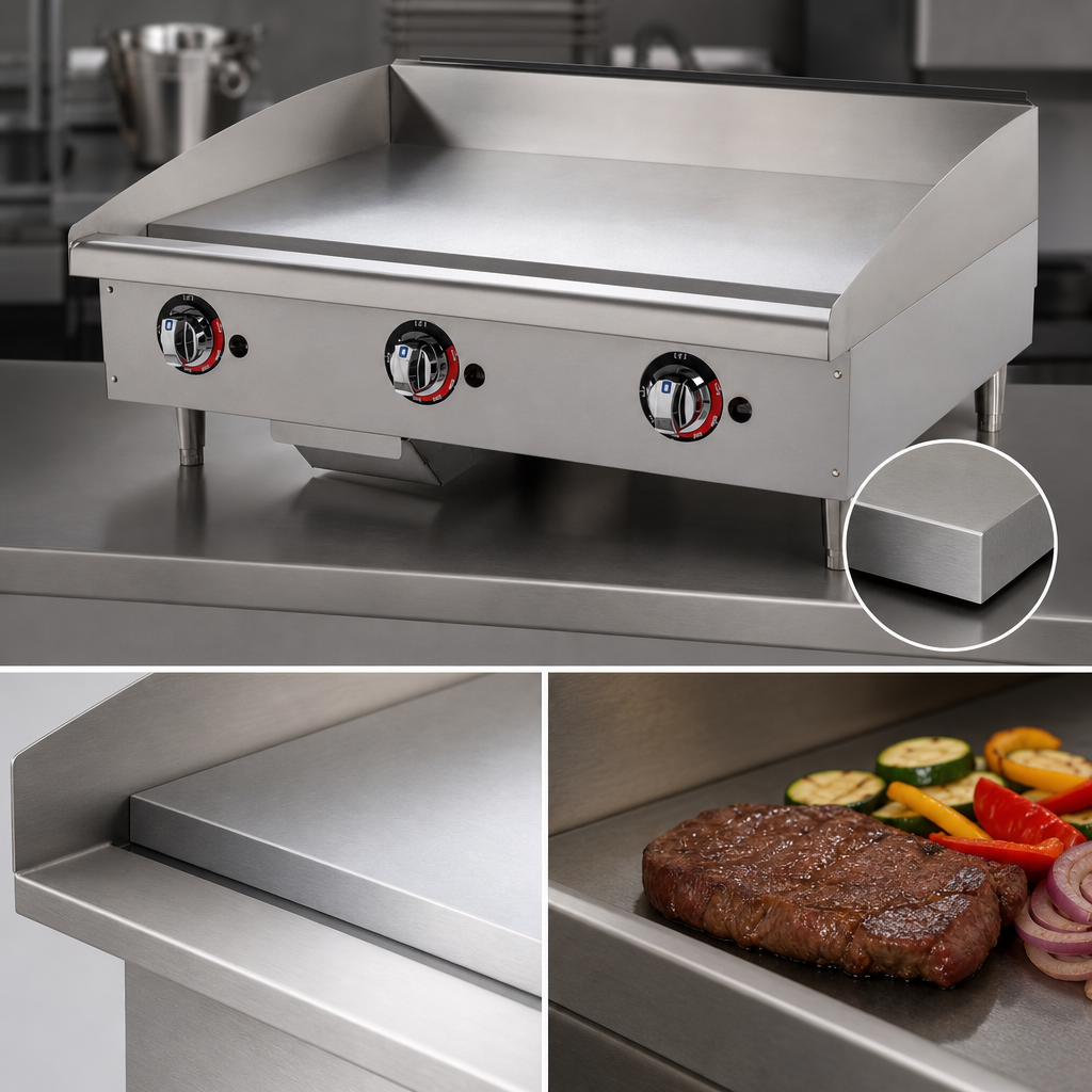 1-Inch Polished Steel Griddle Plate