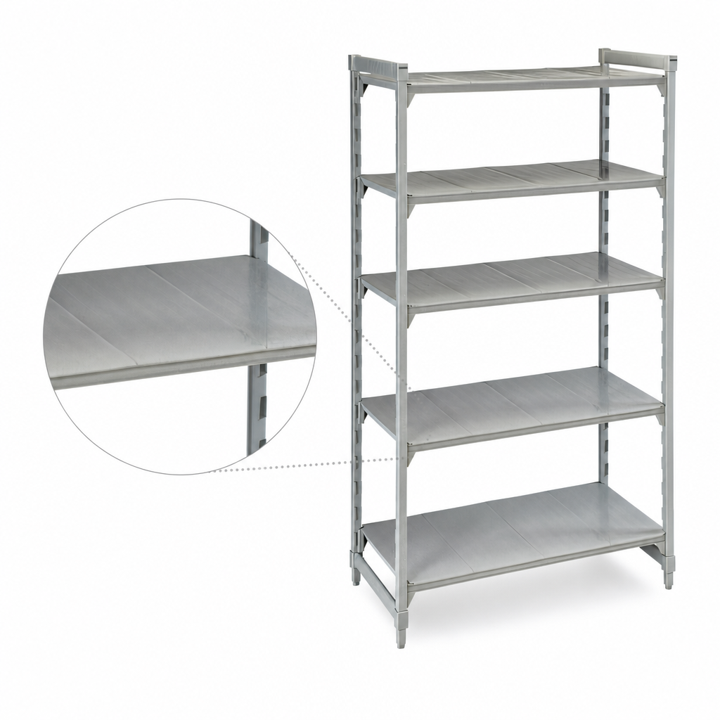 Five Solid Shelf Plates