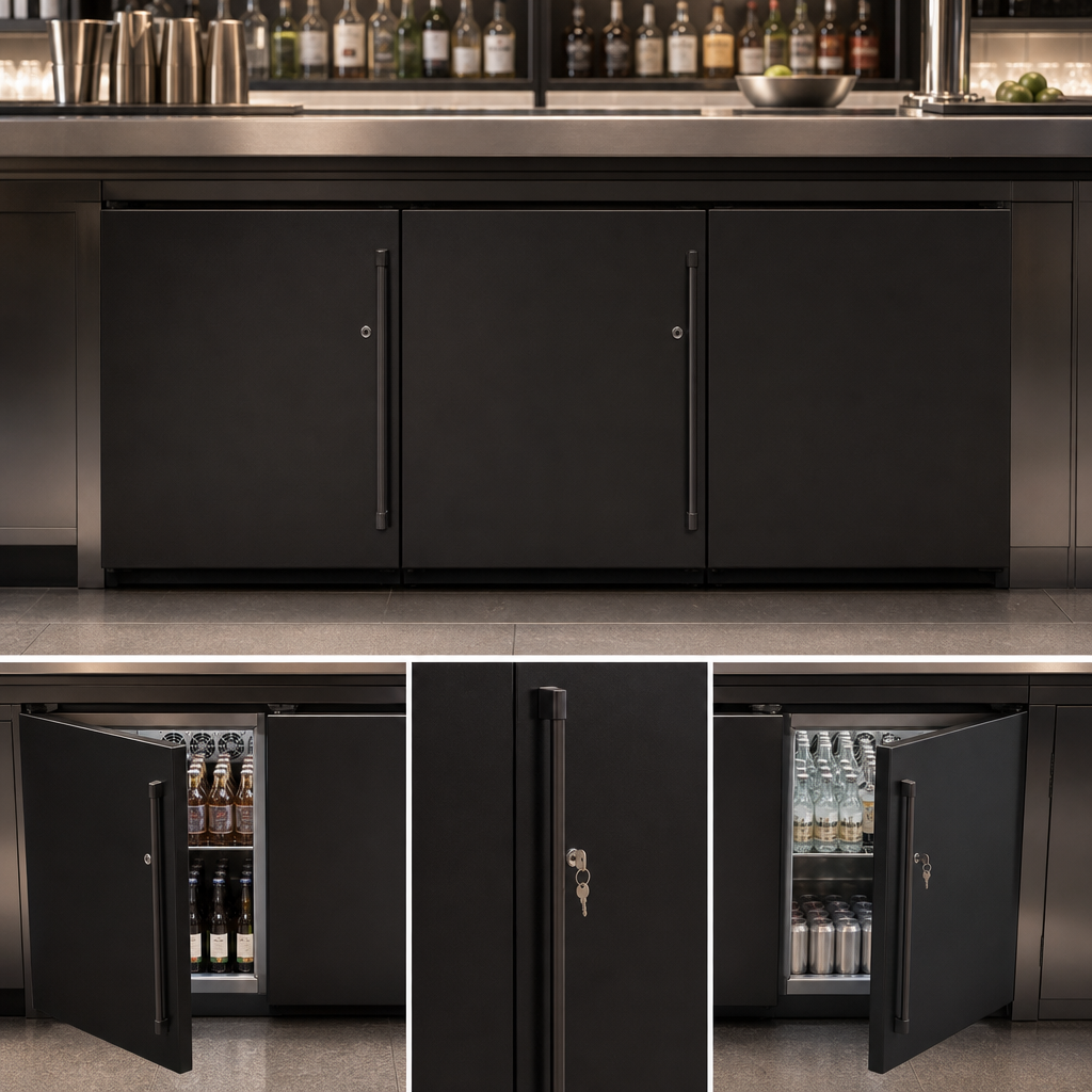 Three Hinged Doors With Locks