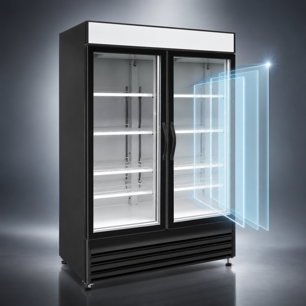 Triple-Pane Self-Closing Glass Doors