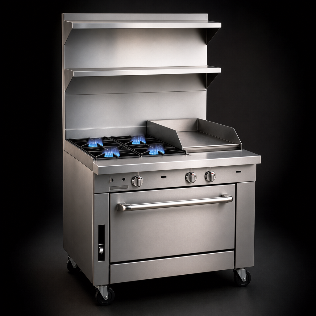 Four 35,000 BTU Open Burners