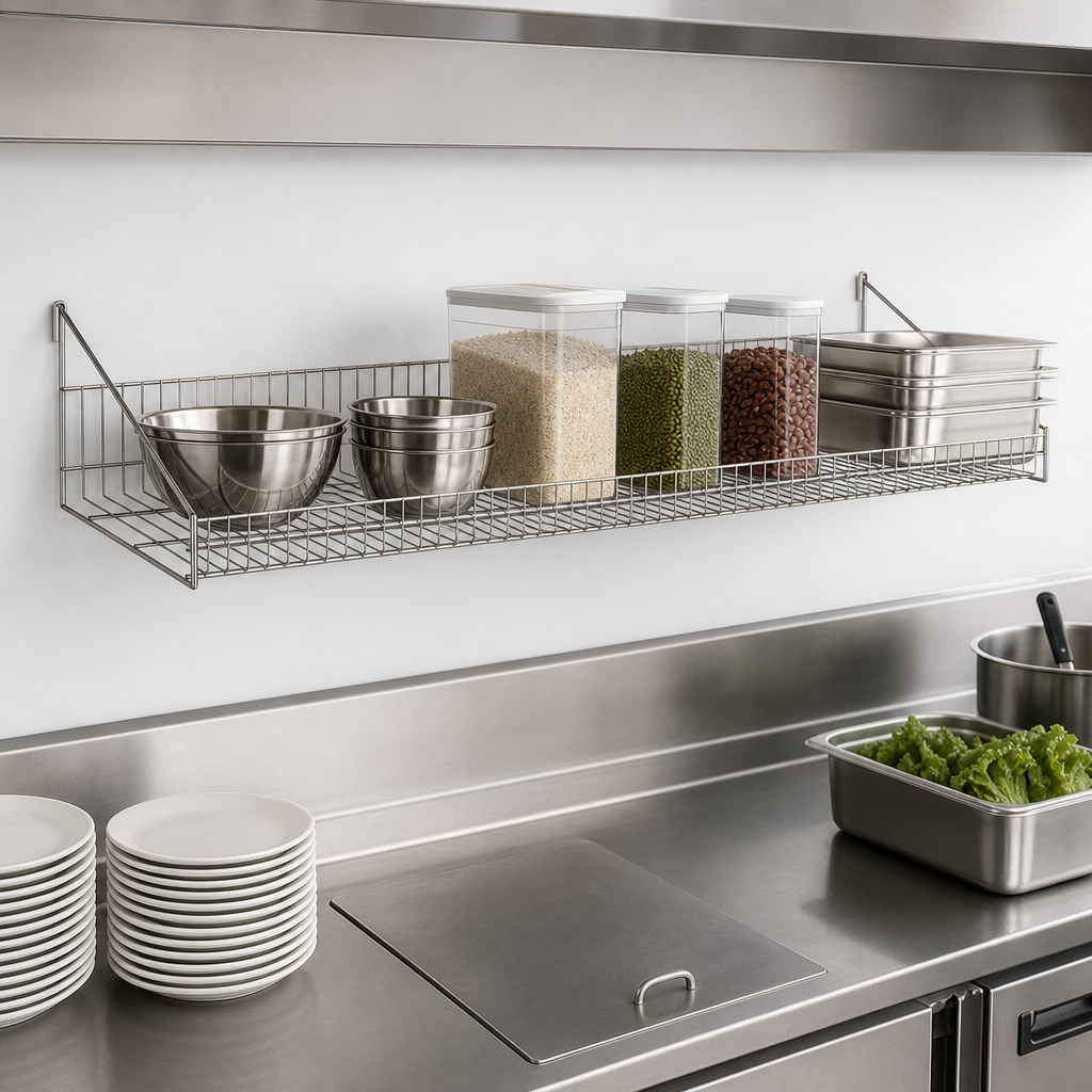 Wall-Mounted Grid Shelf