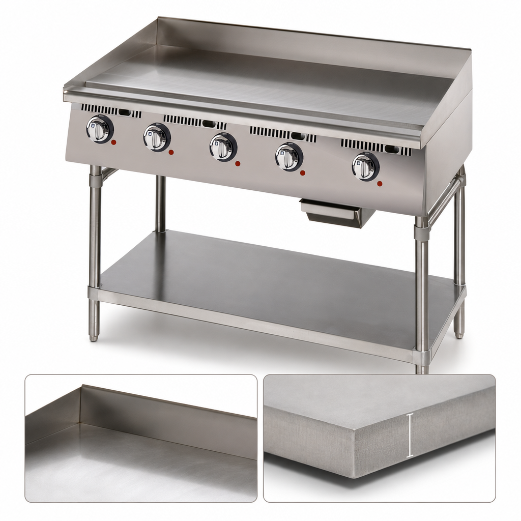 1-Inch Polished Steel Griddle Plate