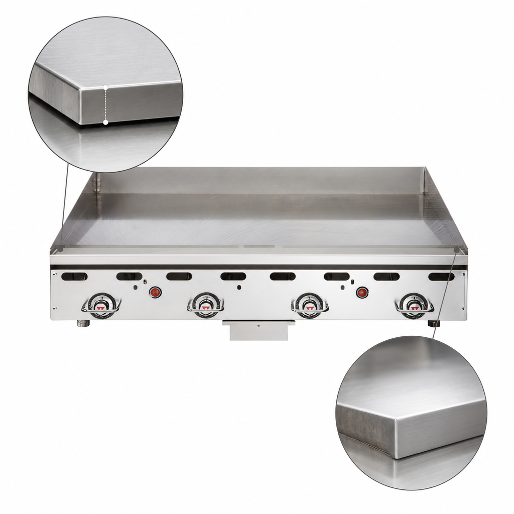 1-Inch Thick Polished Steel Griddle Plate