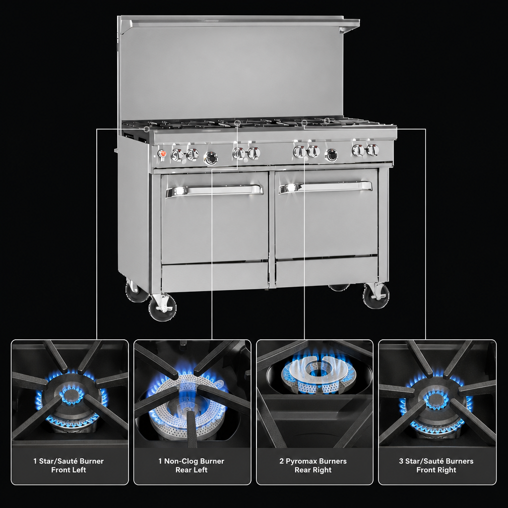 Seven-Burner Open Top Layout