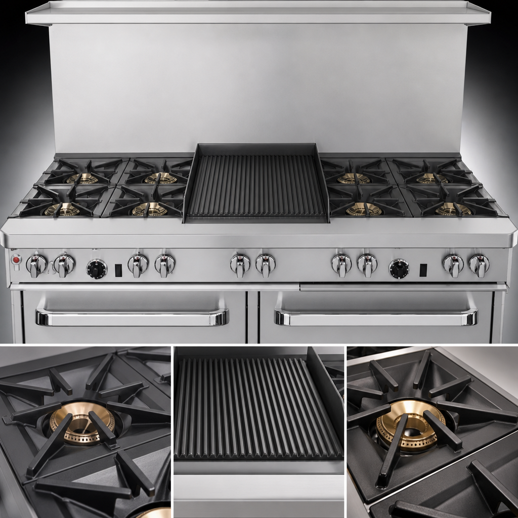 Four-Burner Top With Charbroiler