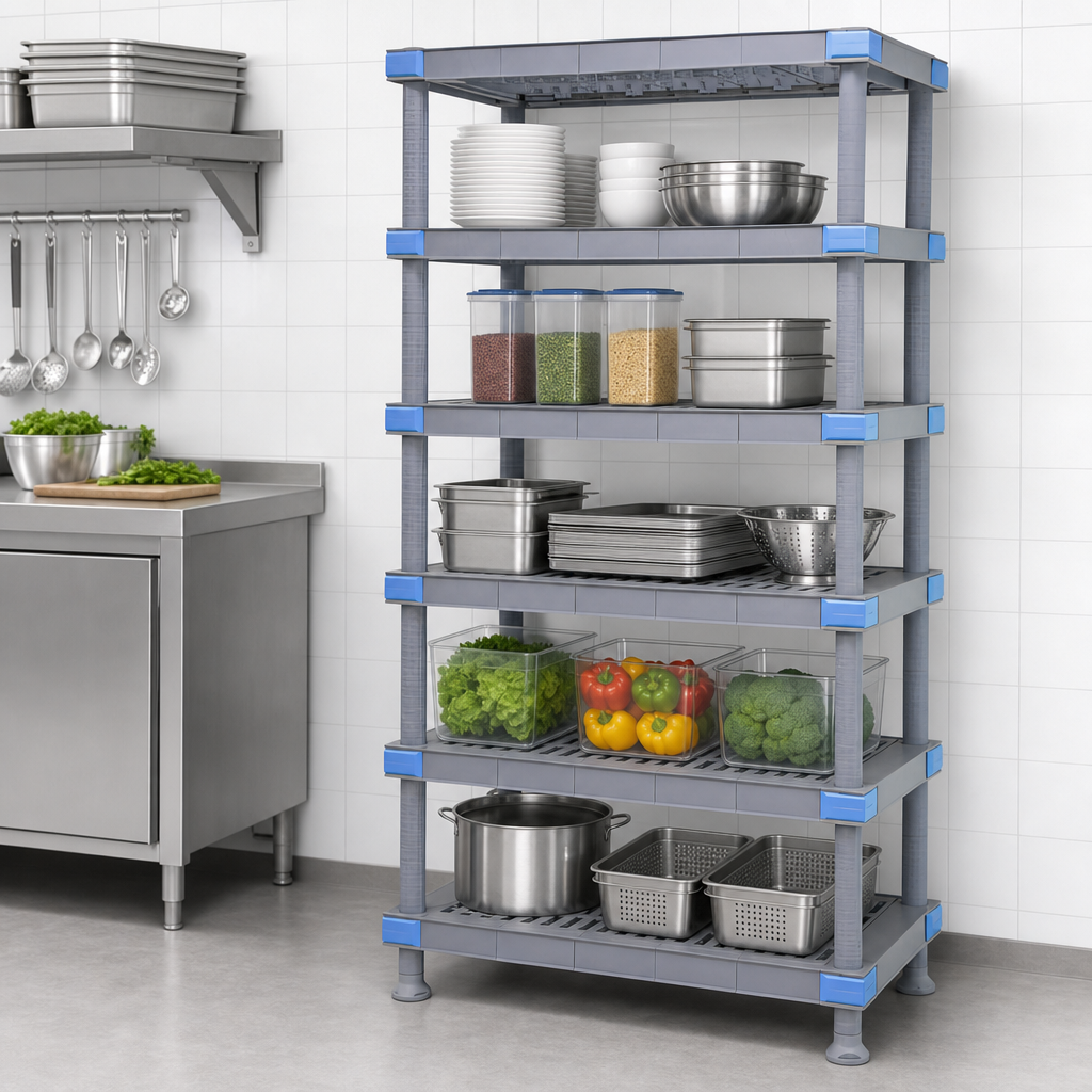Five Open Grid Shelves