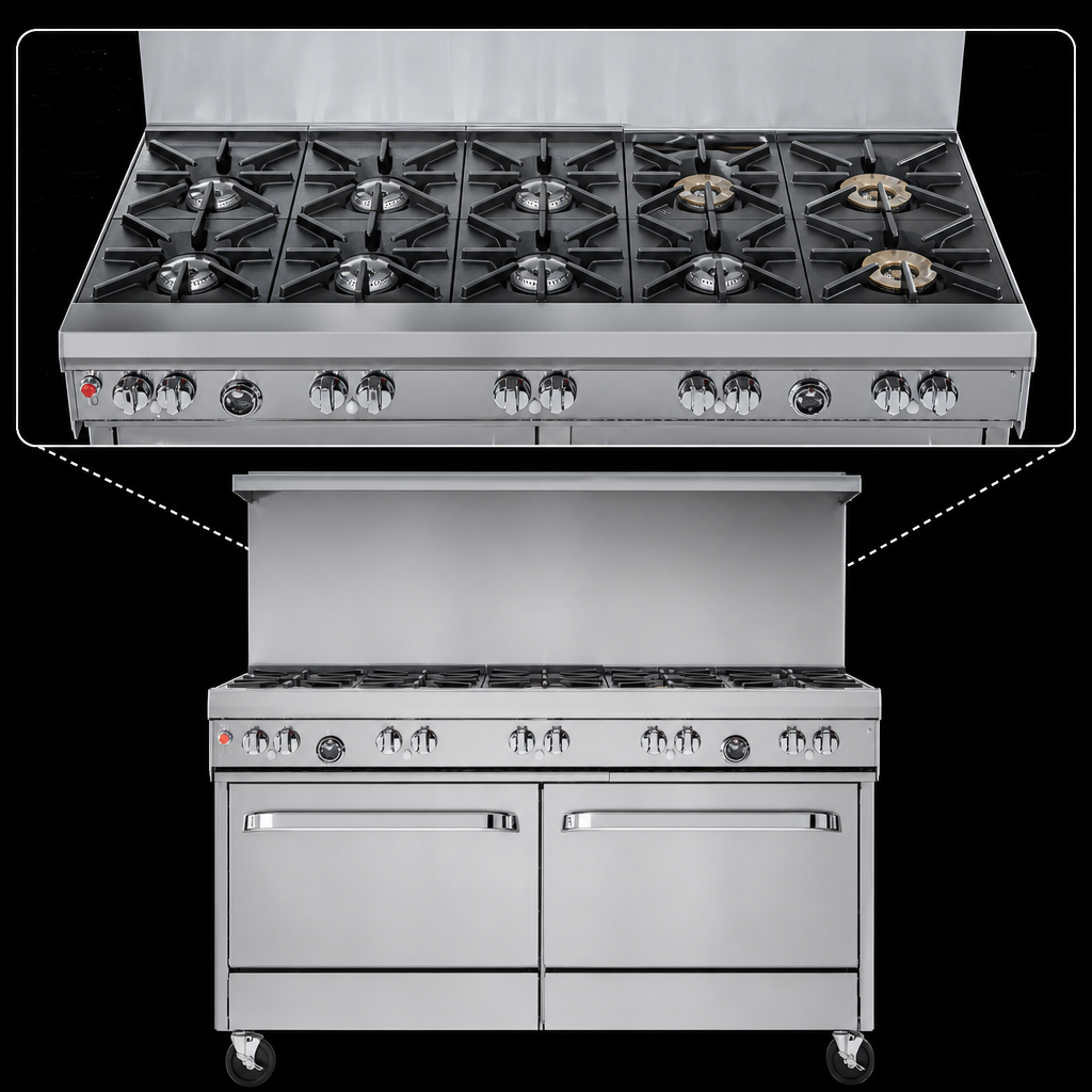 Nine-Open-Burner Cooktop