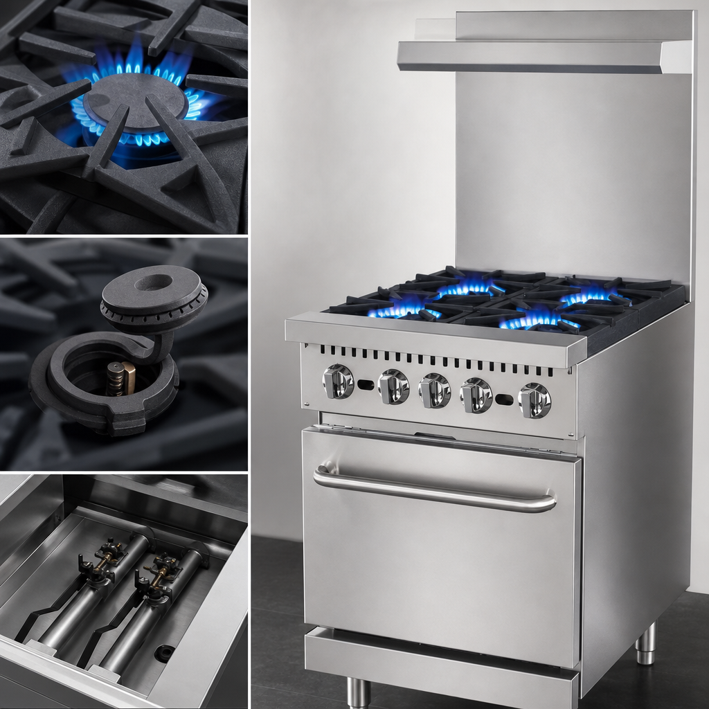Four 30,000 BTU Open Burners