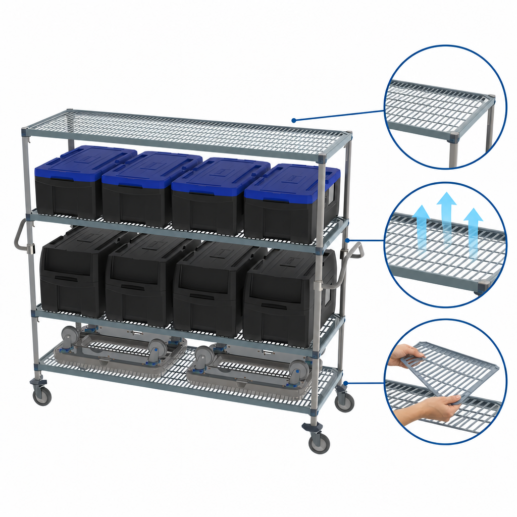 Removable Open-Grid Polymer Shelf Mats
