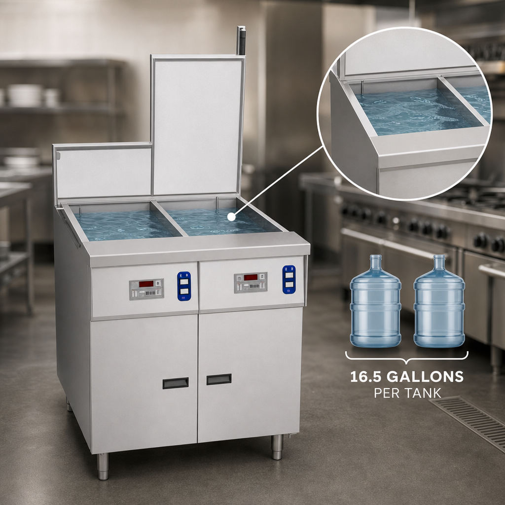 16.5-Gallon Water Capacity Per Tank