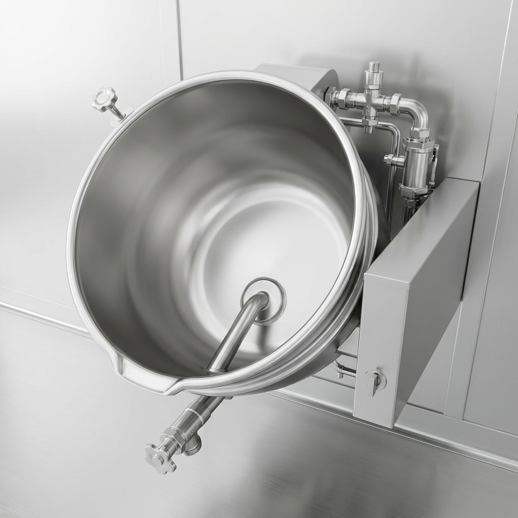 Showcasing the seamless 304 stainless steel interior liner and robust draw-off tube, this kettle system ensures durability and effortless cleaning.