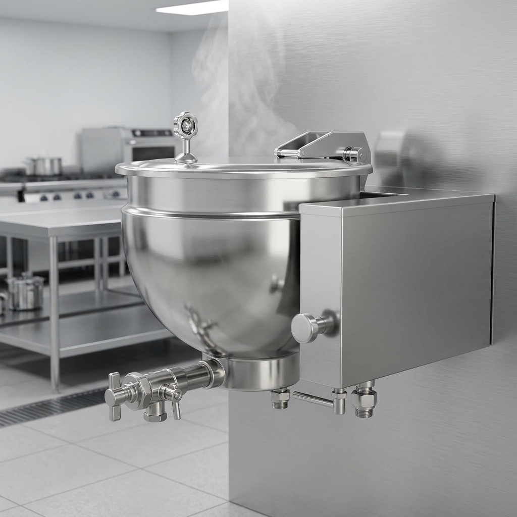 Experience superior cooking performance with the kettle's seamless full-jacketed stainless steel design, engineered for perfectly even heat distribution.
