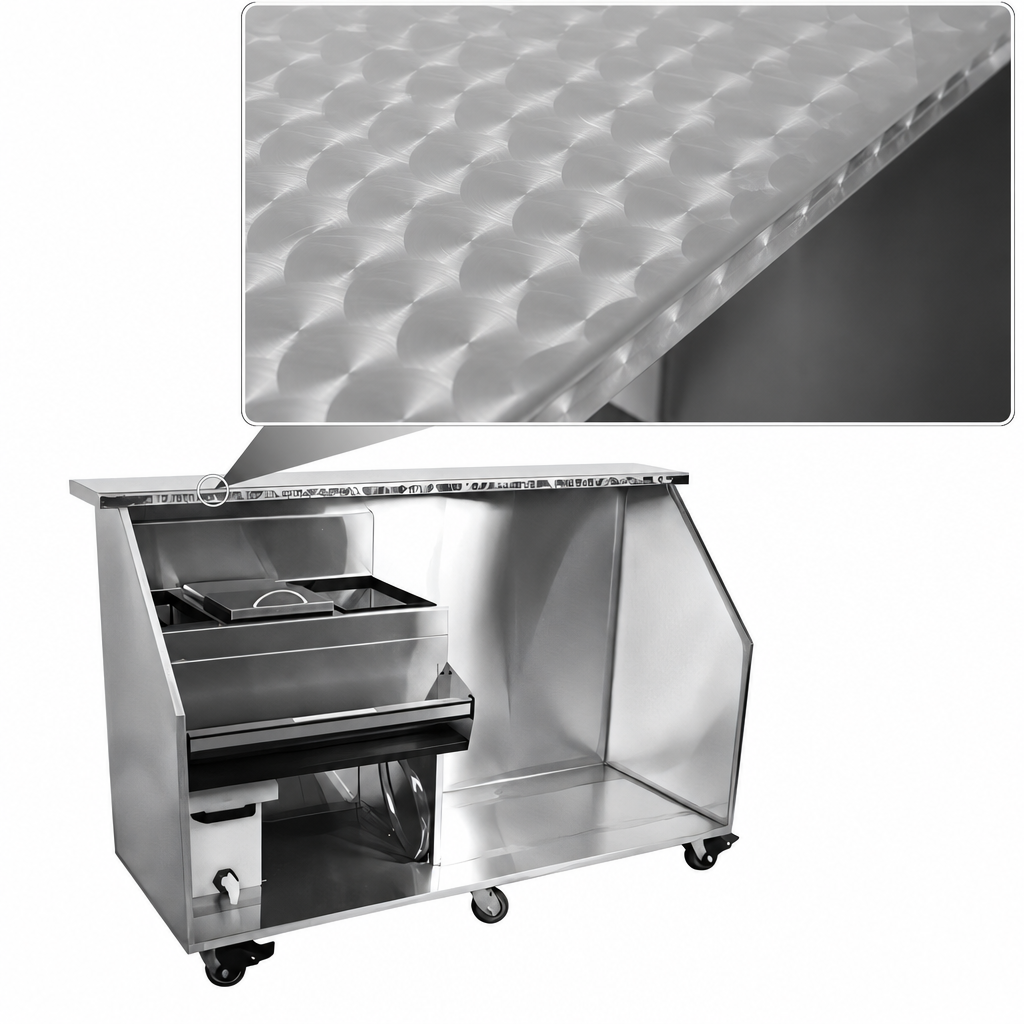 Feathered Jewel Stainless Steel Bar Top
