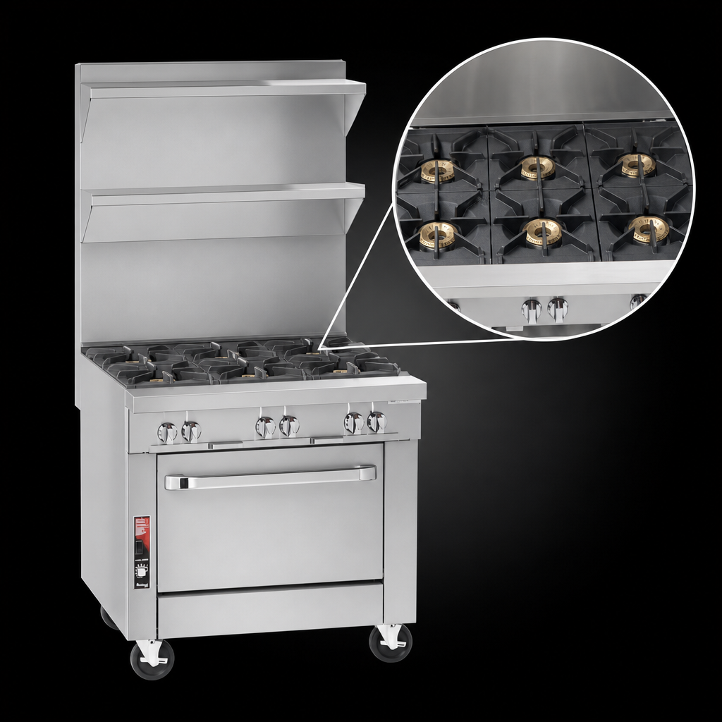 Six Open Burners