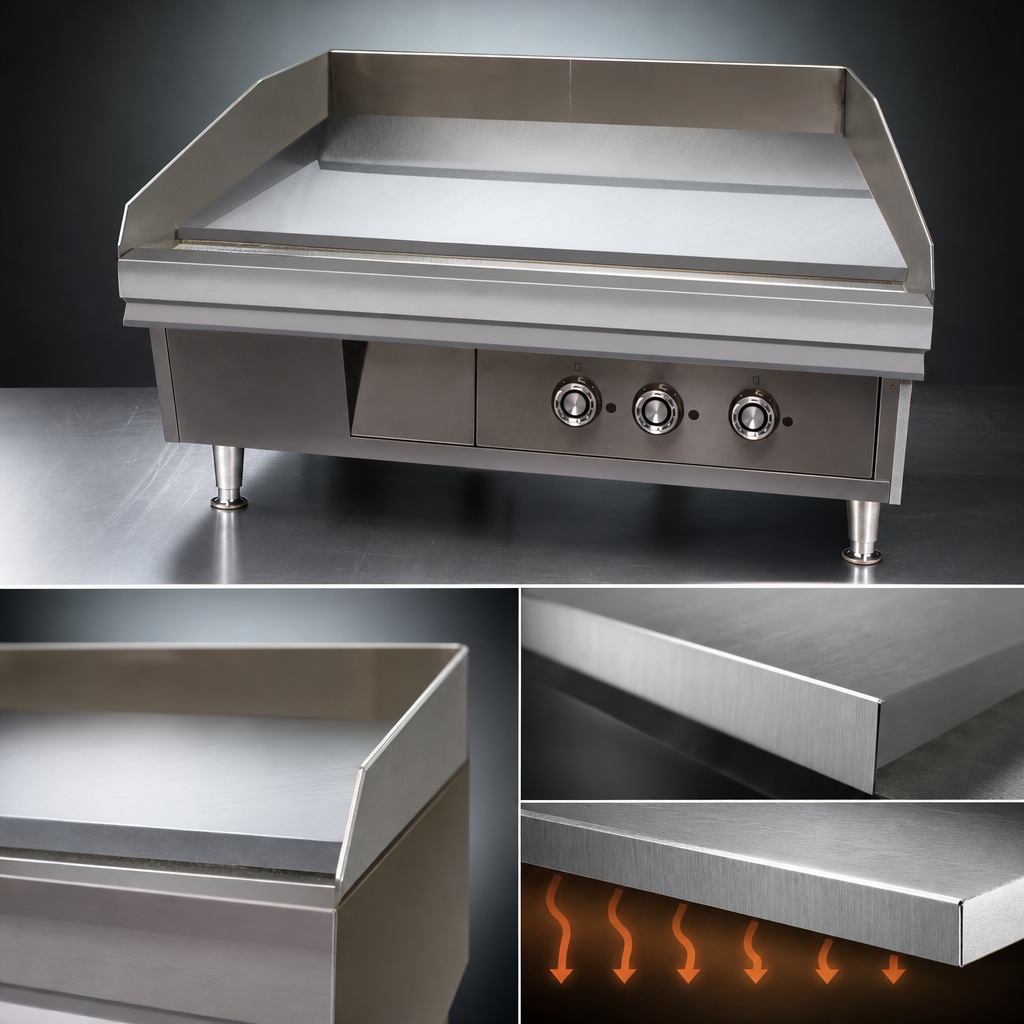 1-Inch Polished Steel Griddle Plate