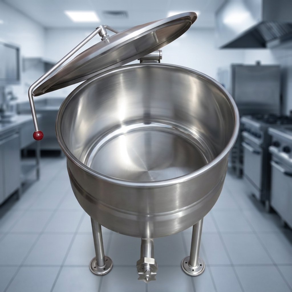 Discover the superior durability and effortless cleaning of the 80-gallon kettle's premium 316 stainless steel interior, designed for lasting performance.