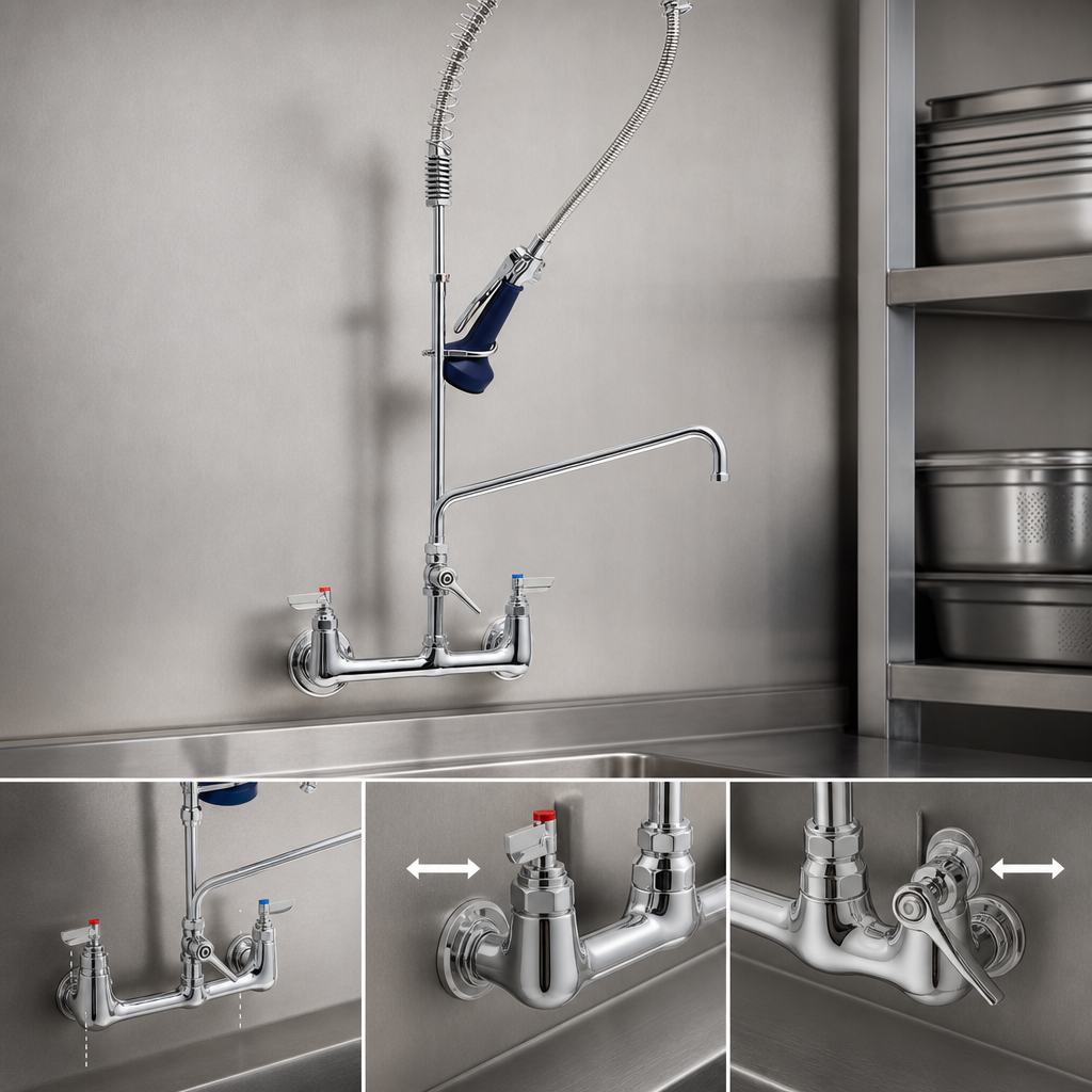 8-Inch Wall Mount Mixing Faucet