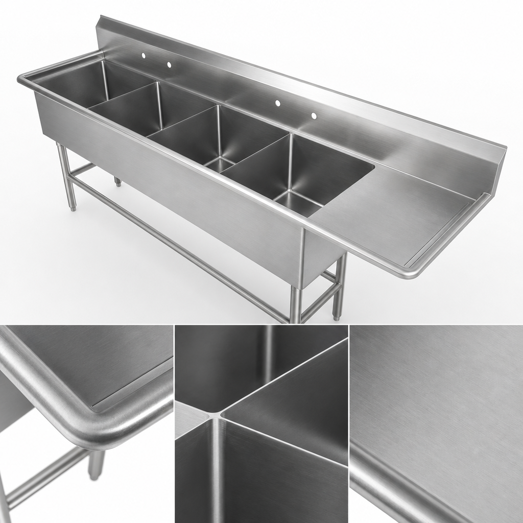 14-Gauge Type 300 Stainless Steel Construction