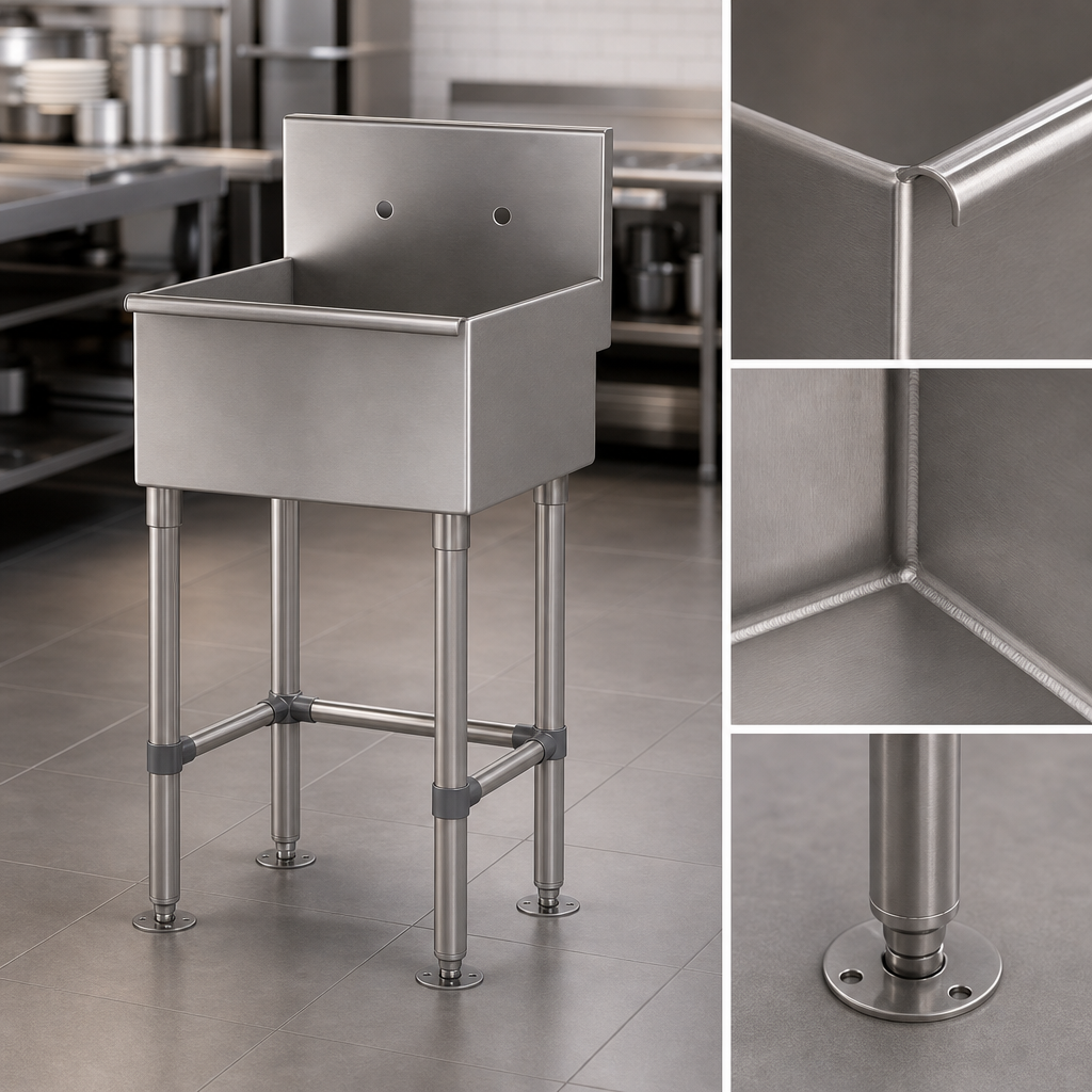 16-Gauge 304 Stainless Steel Construction