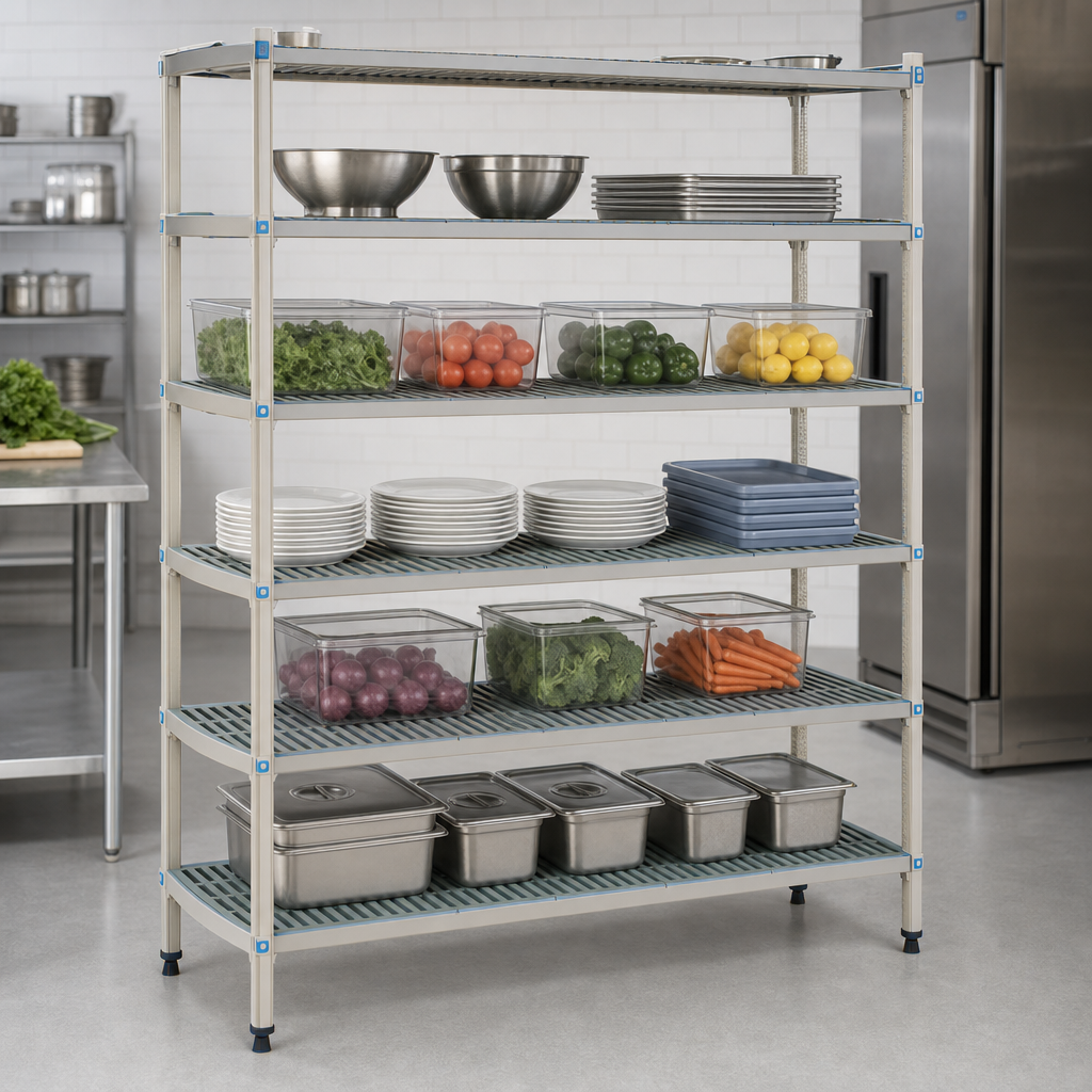Five Open-Grid Shelves