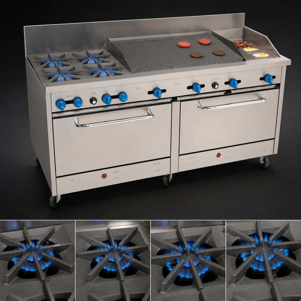 Four Open Star Burners