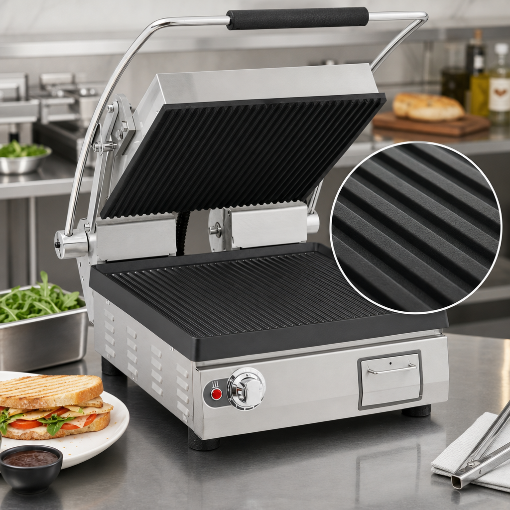 Grooved Cast Iron Cooking Surface