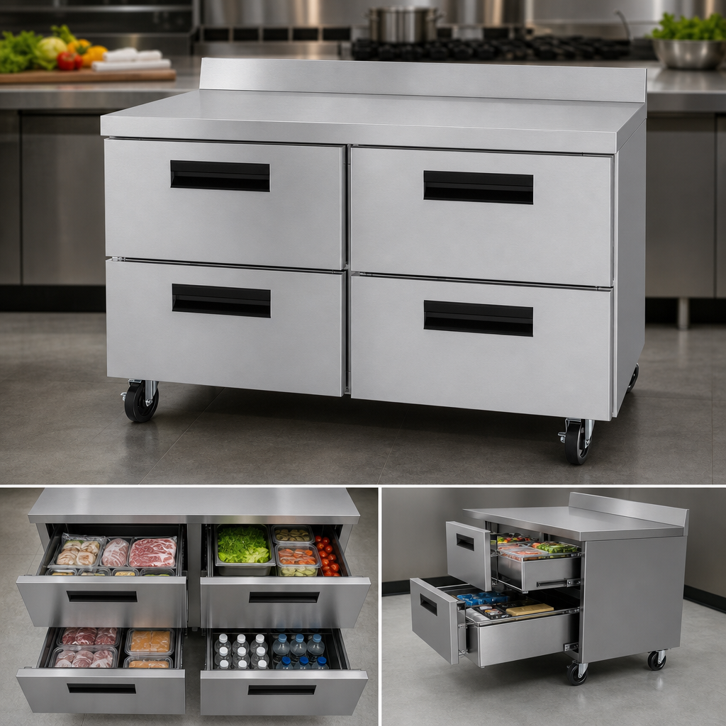 Four-Drawer, Two-Section Layout