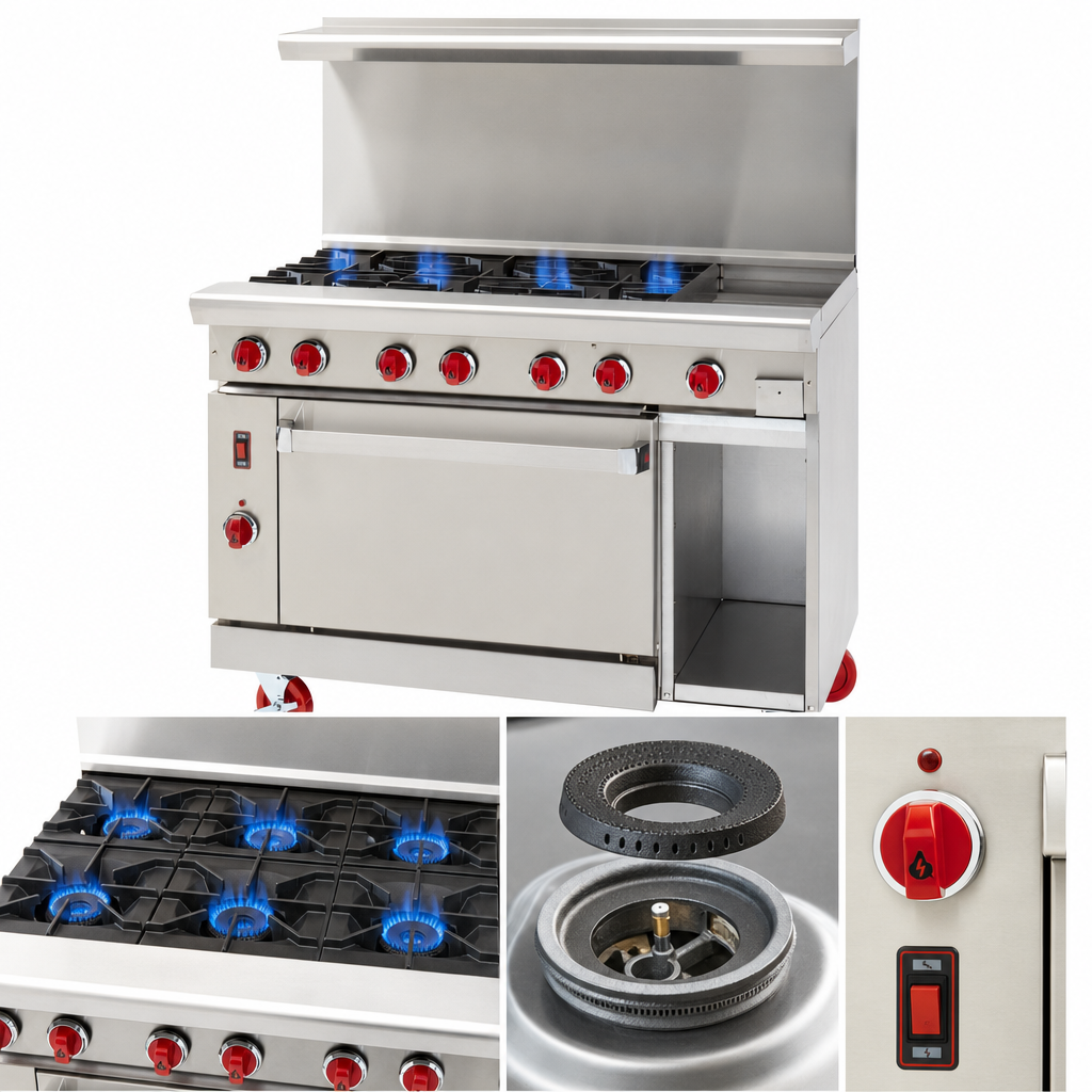 Four 22,000 BTU Open Burners