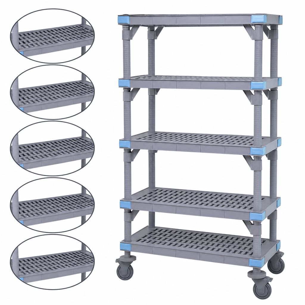 Five Open Grid Shelves