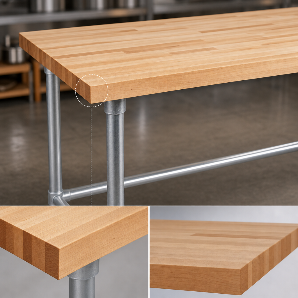 1-1/2 Inch Thick Edge Grain Top
