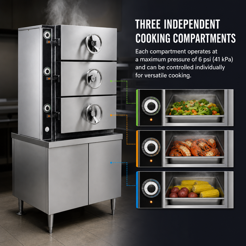Three Independent Cooking Compartments