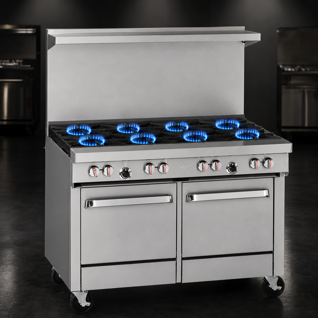 Eight 28,000 BTU Open Burners