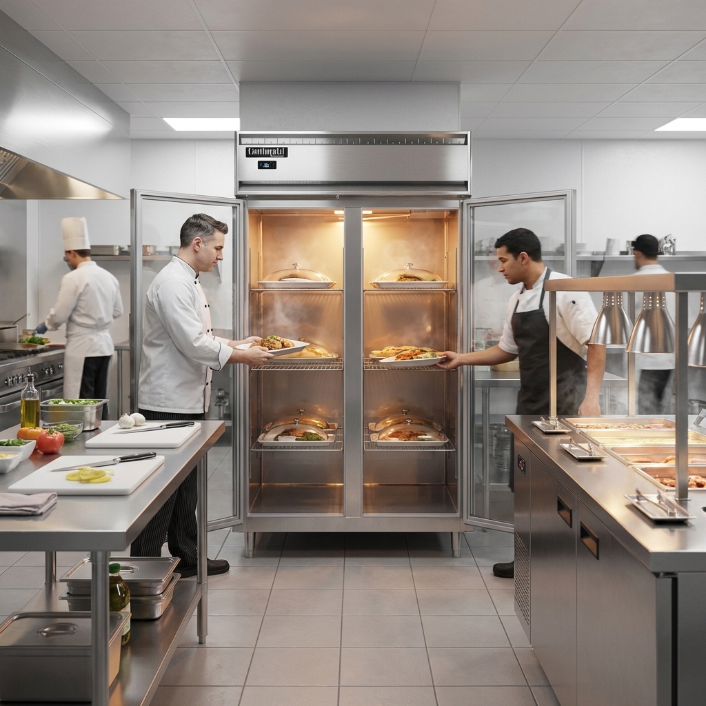 Experience seamless kitchen operations with this pass-thru heated cabinet, designed for efficient two-way access and workflow.