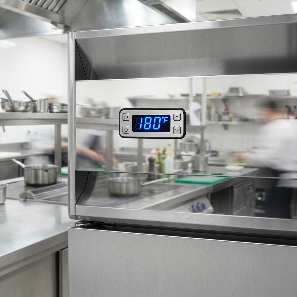 Precisely monitor and adjust your cabinet's temperature with the clear electronic control and illuminated digital display.