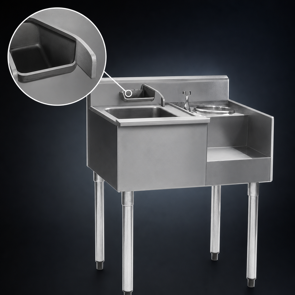 Left Blender Recess with Liquid Waste Chute