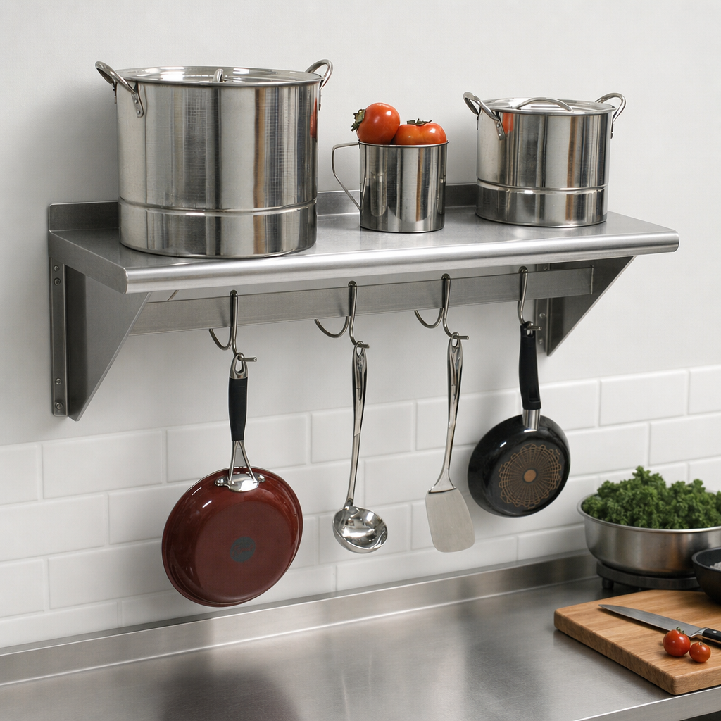 Dual-Purpose Shelf and Pot Rack
