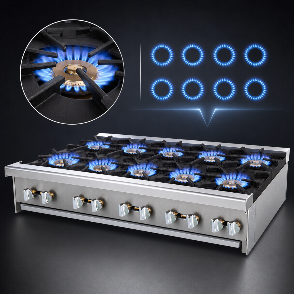 Eight High-Output Burners