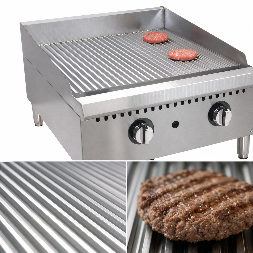 Grooved Steel Griddle Plate