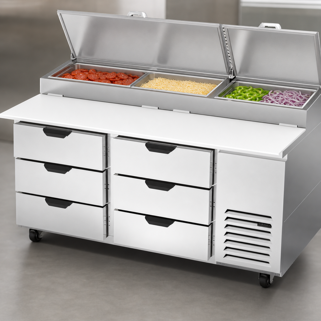 Three-Pan Refrigerated Top Rail