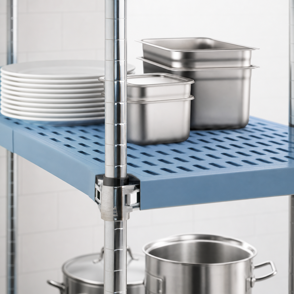 Solid Blue Polymer Shelf Mat