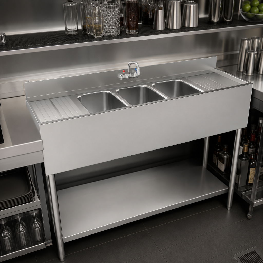 Three Sink Compartments
