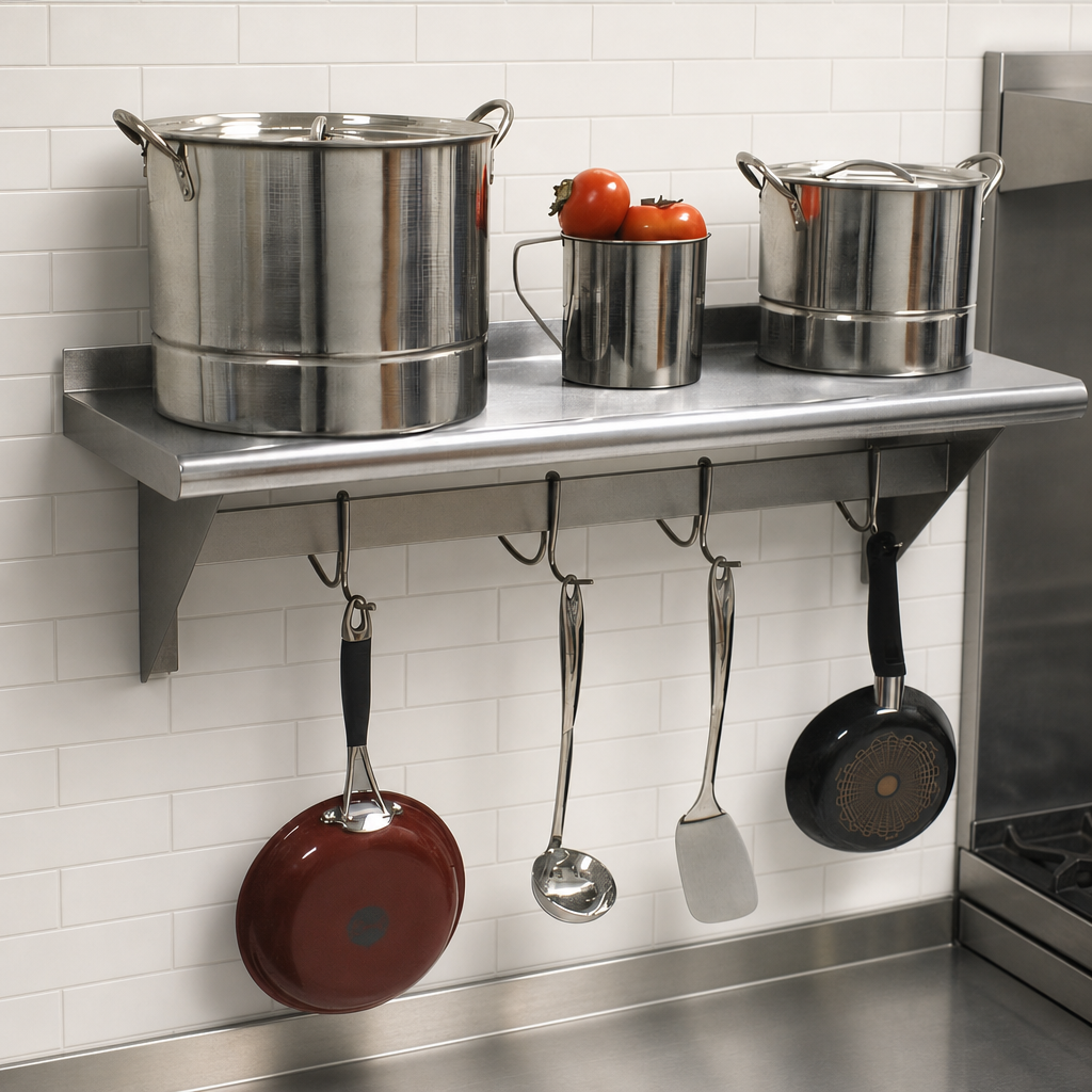 Dual-Purpose Shelf and Pot Rack