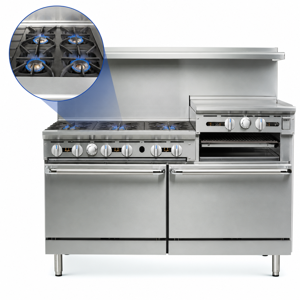 Six Open Burners