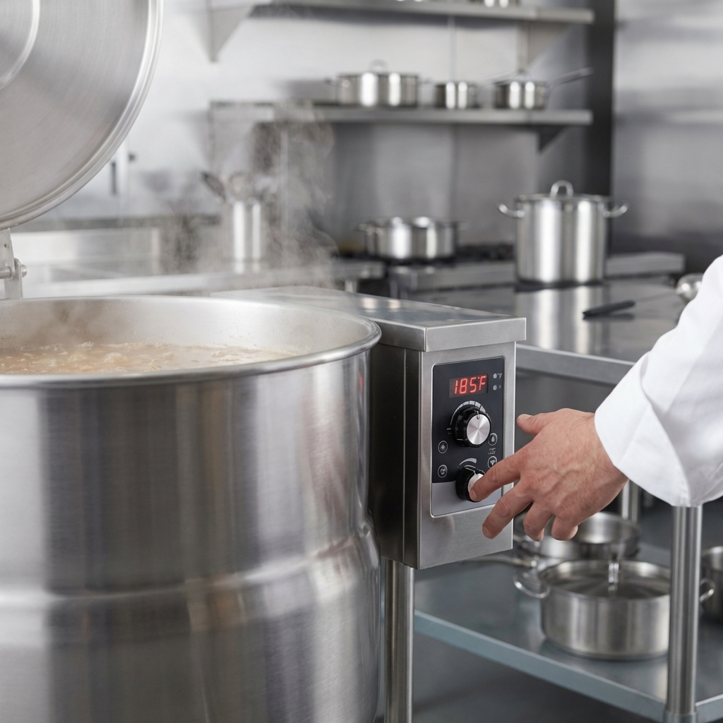 Achieve perfect culinary results every time with the kettle's precise thermostatic control for consistent temperature management.
