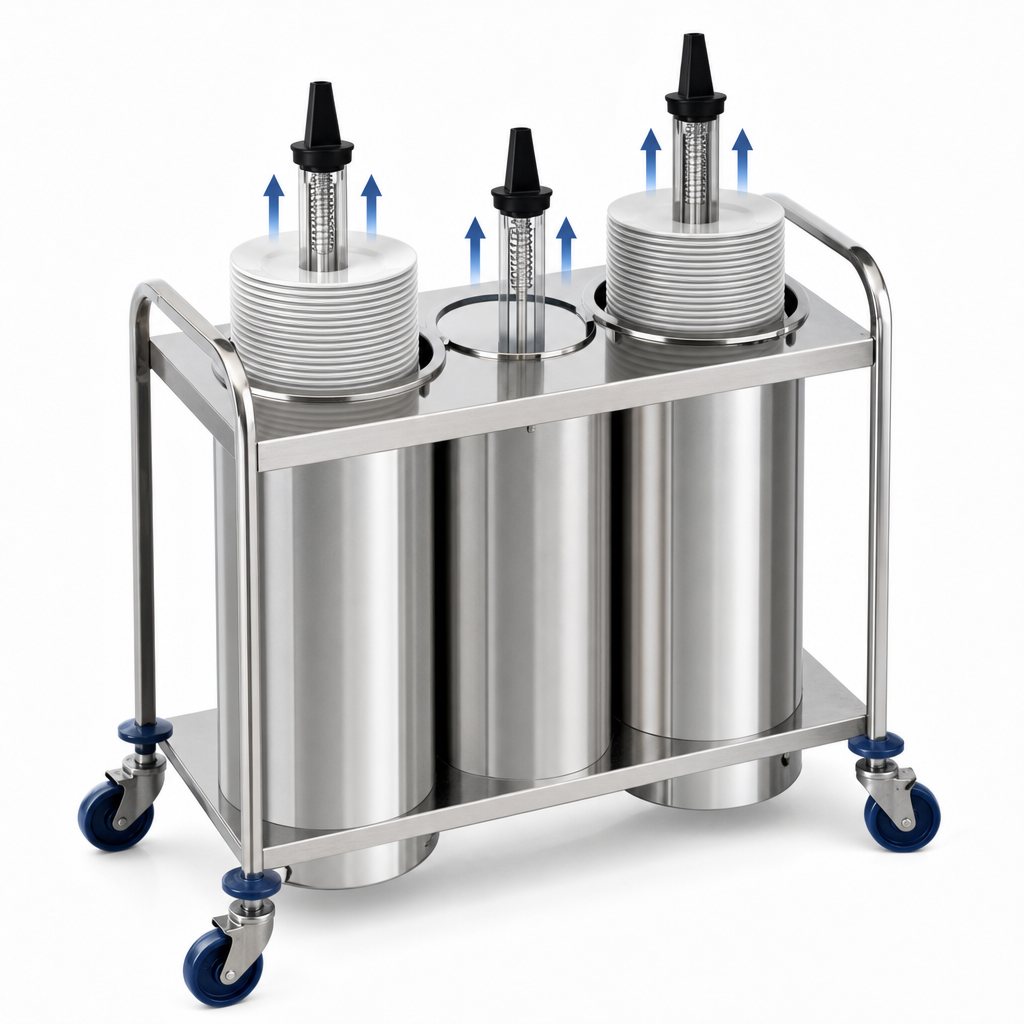 Three Self-Elevating Dispensing Tubes