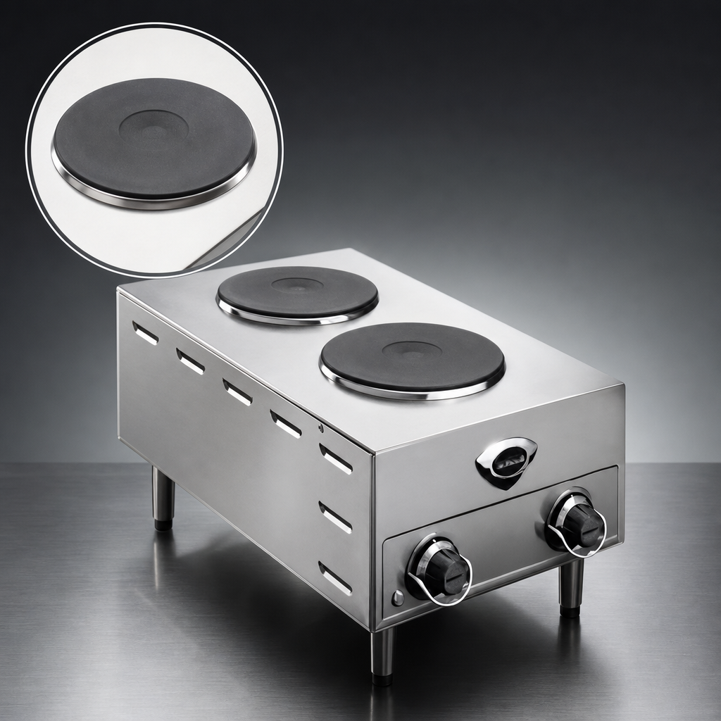 Two Solid Cast Iron Burners