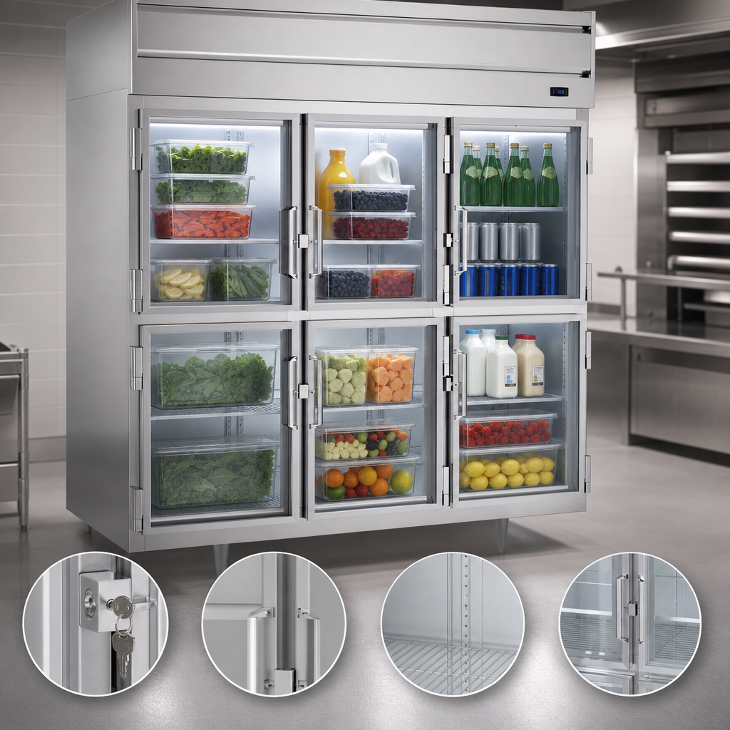 Six Lockable Glass Half Doors