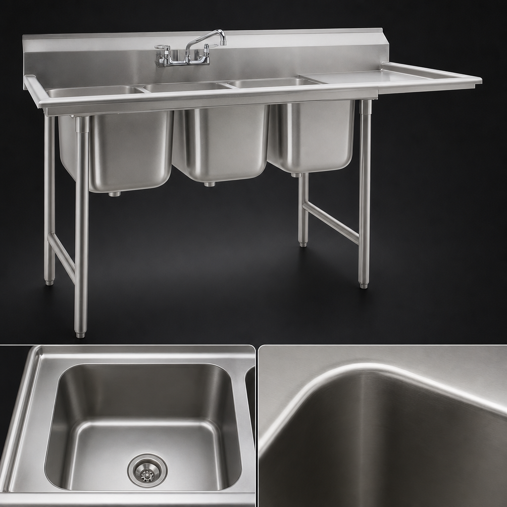 Deep-Drawn Seamless Coved Corner Bowls