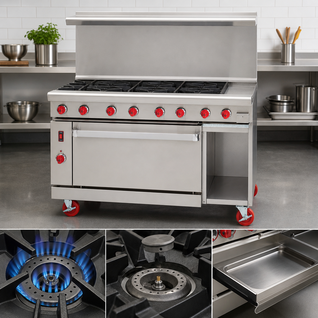 Six High-Output Open Burners